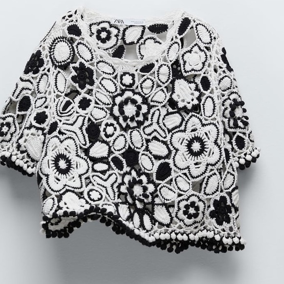 Zara crochet Pom Pom sweater - Picture 5 of 6